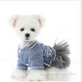 Neueste beliebte Hunde Jean Kleid Haustier Bubble Kleid